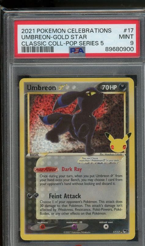 2021 Pokemon Celebrations Umbreon Gold Star Classic Pop Series 5 Psa 10