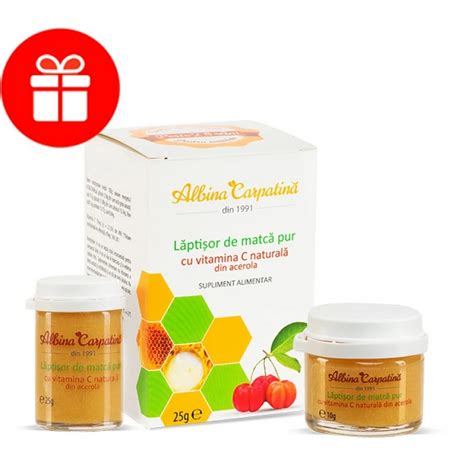 Oferta Laptisor De Matca Pur Cu Vitamina C Din Acerola 25g 10g Albina