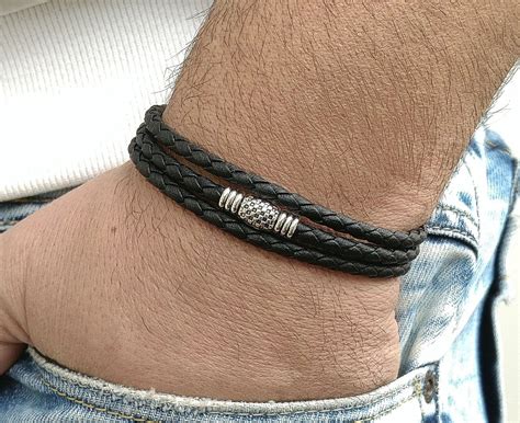 Mens Bracelet Mens Celtic Bracelet Irish Leather Bracelet Etsy