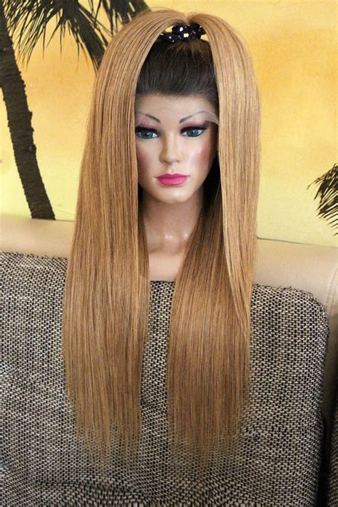 Perücke Front Lace Wig remy Echthaar 100 Balayage Ombre glatt Etsy de