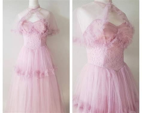 Vintage 1940s Dress 1940s Formal Gown 40s Prom Dress 1940s Tulle