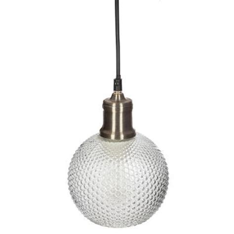 Lampe Suspension Boule En Verre Iris 19cm Or