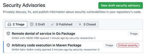 Managing privately reported security vulnerabilities - GitHub Docs