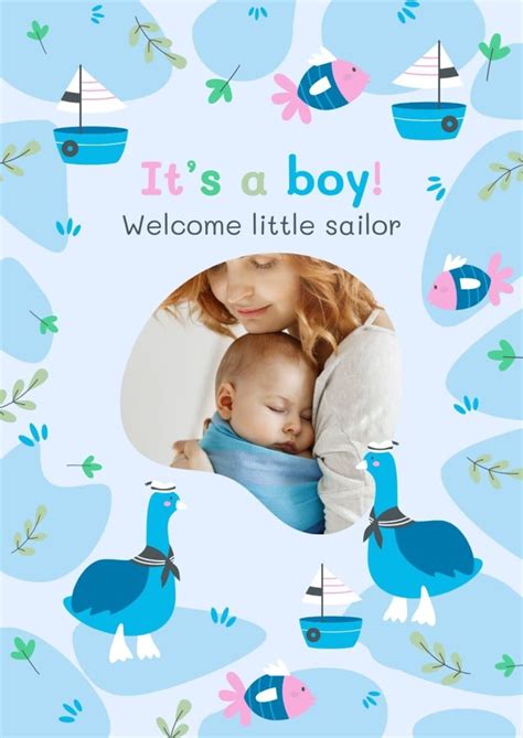 Get this Hand-drawn Creative It's a Boy Baby Shower Poster template for ...