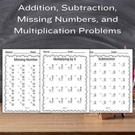 2nd Grade Math Worksheet Bundle Addition Subtraction Worksheet