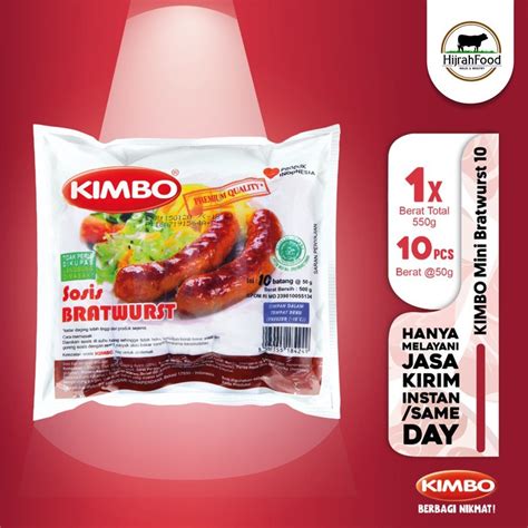 Jual Kimbo Sosis Sapi Bratwurst Original Original Beef Sausage 500