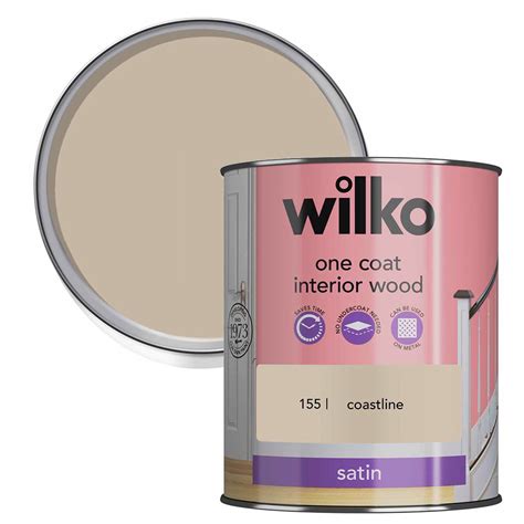 Wilko One Coat Interior Wood Coastline Satin Paint L Wilko