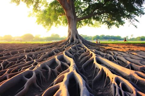 Premium Ai Image Photo Of Roots Exposed Above Ground Oak Tree