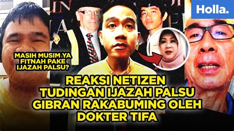 Reaksi Netizen Tudingan Ijazah Palsu Gibran Rakabuming Oleh Dokter Tifa