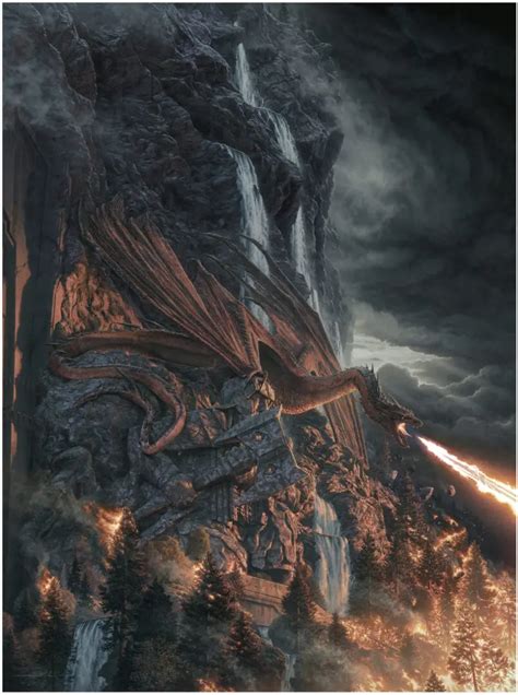 Smaug The Fire-Drake Fine Art ORIGINAL PAINTING - VanderStelt Studio