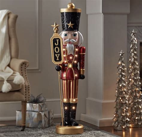 4 Ft Traditional Mosaic Grand Nutcracker Prelit Led Christmas Home Decor Decorating With