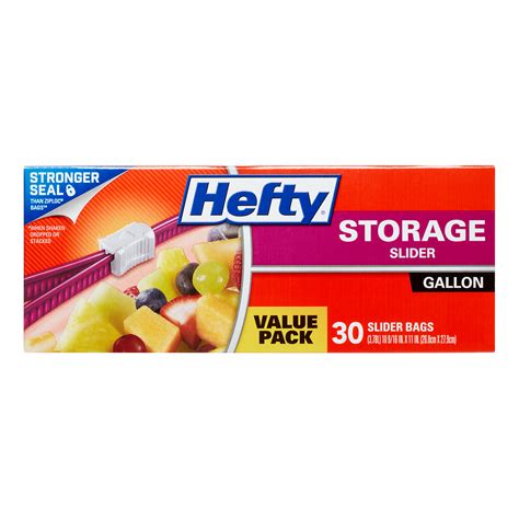 Hefty Slider Storage Bag Gallon 30 Ct Pack Of 4