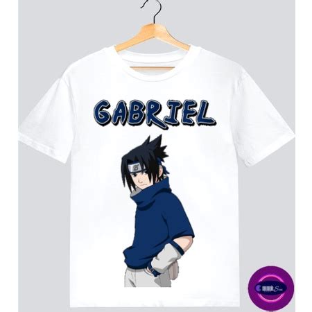 Camisa Camiseta Infantil Sasuke Uchiha Naruto Personalizada Nome