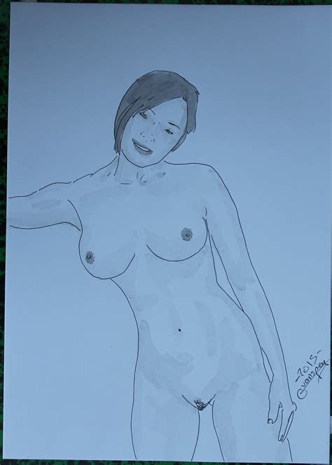 Peinture dessin nu féminin erotique portrait Candide A4