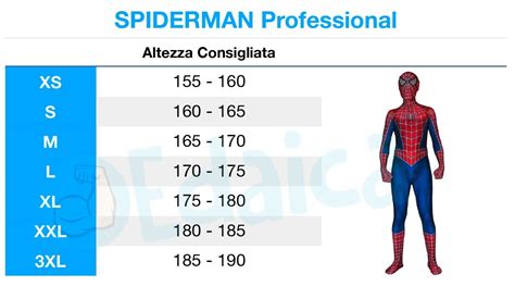 Costume Spiderman Professionale Per Adulti Da Uomo Con Maschera Unita