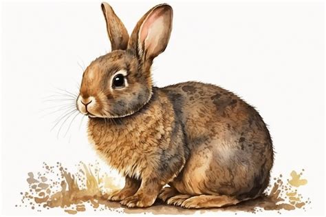 Premium AI Image | There is a watercolor painting of a rabbit sitting ...