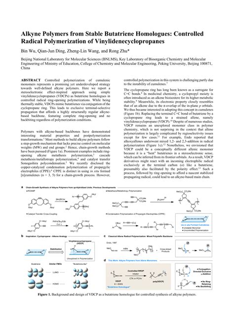 PDF Alkyne Polymers From Stable Butatriene Homologues Controlled