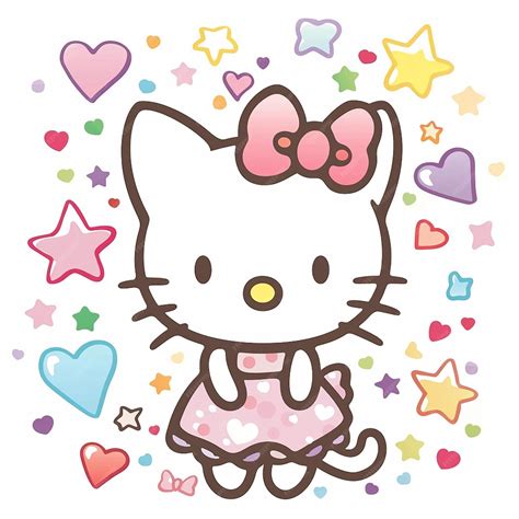 Hello Kitty Fundo Branco - 16h Desenho de desenho animado de Hello Kitty em um fundo branco ...