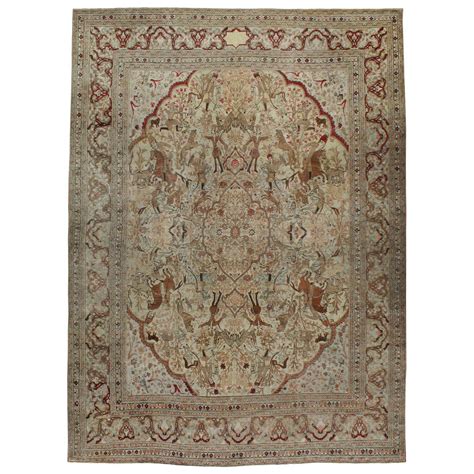 Antique Persian Tabriz Pictorial Rug For Sale At 1stdibs Persian