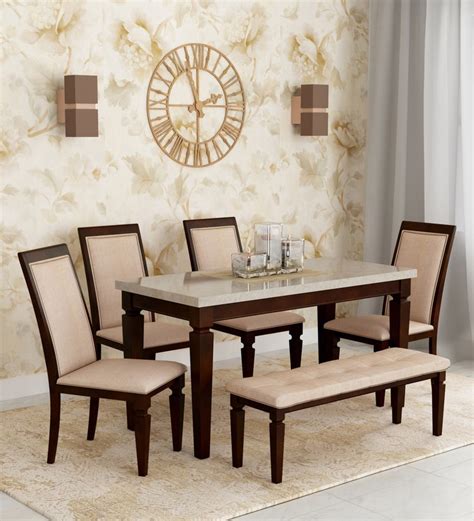 Buy Bliss Marble Top Six Seater Dining Set By Hometown Online