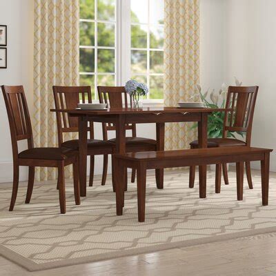 Antonio Piece Extendable Solid Wood Breakfast Nook Dining Set