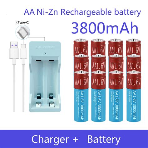 AA Battery NiZn 3800mAh Rechargeable Battery For Toys MP3 Solar Lights