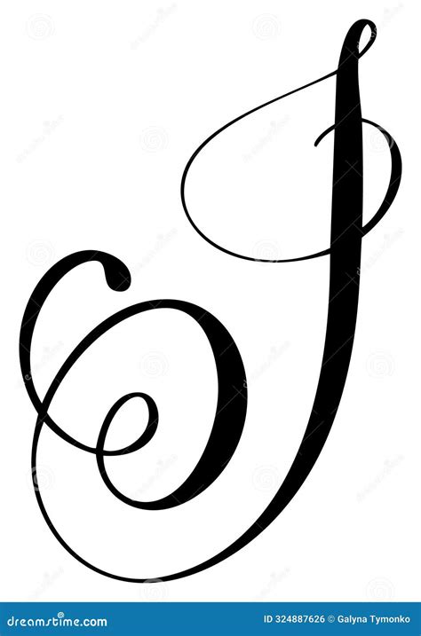 Hand Drawn Vector Calligraphy Letter J Script Capital Font Logo