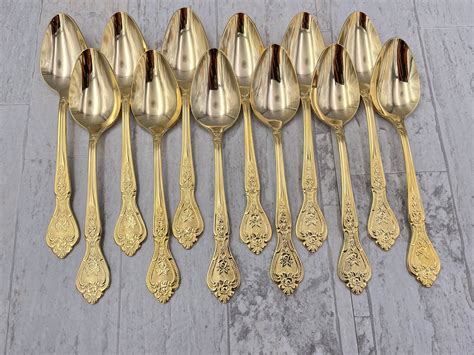 Vintage Gold Flatware set with silverware chest, service for 12 ...