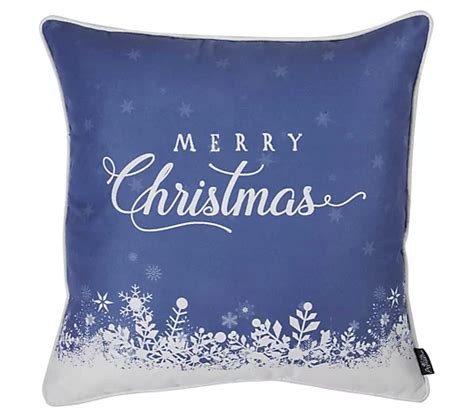 Homeroots Merry Christmas Snow Scene Throw Pillow Cover