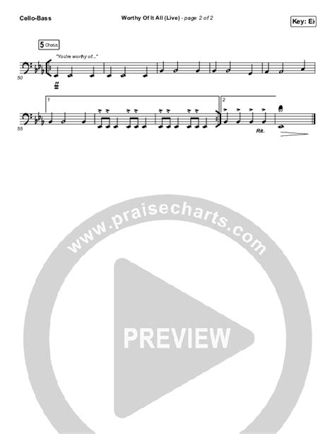 Worthy Of It All Live Cello Sheet Music Pdf Cece Winans Praisecharts