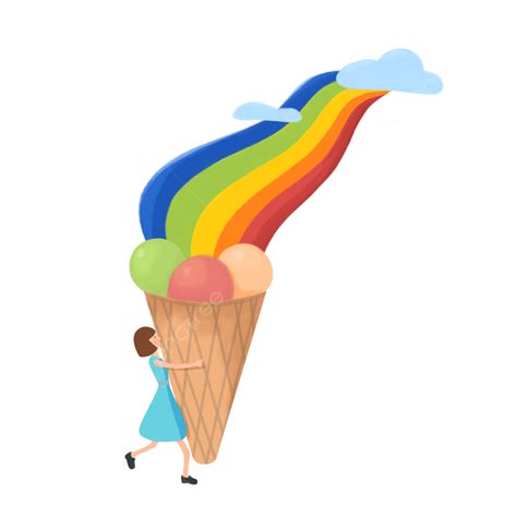 Rainbow Helado De Verano Png Día De Verano Arco Iris Helado Png Y Psd Para Descargar Gratis