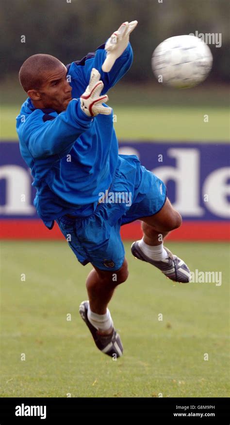 England Goalkeeper David James During A Training Session Hi Res Stock