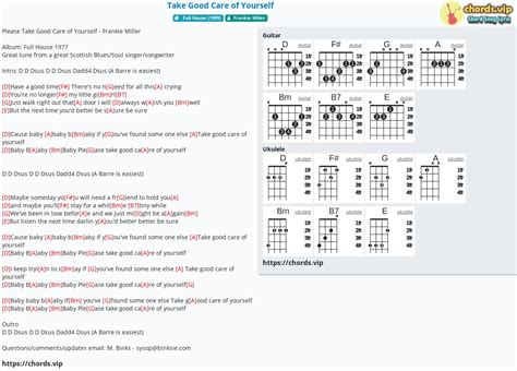 Chord: Take Good Care of Yourself - tab, song lyric, sheet, guitar ...