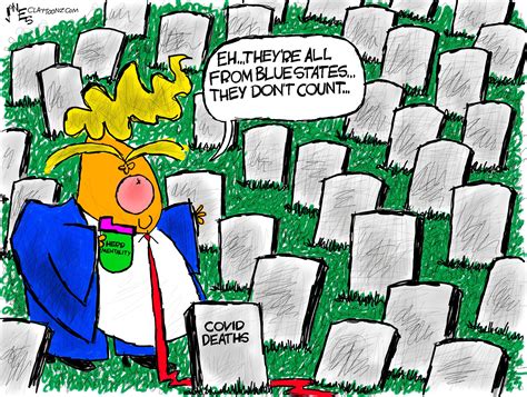 Political Cartoon U.S. Trump COVID deaths blue states | The Week