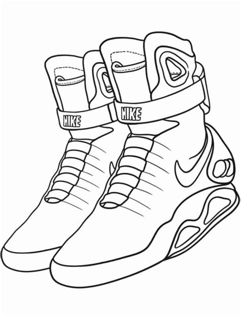 Coloriage Basket Nike Air Mag de future dessin gratuit à imprimer