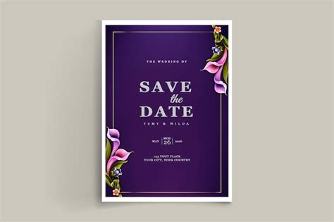 Free Vector Elegant Save The Date Invitation Card