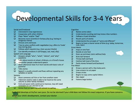 3 to 4 year old developmental milestones cognitive language and motor ...