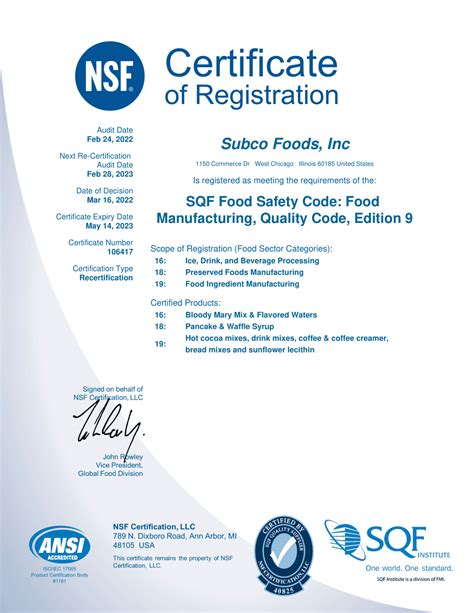 What Is Sqf Certification And Why Should You Care Subco Foods