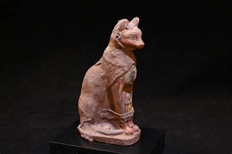 Cat Mummy Statue. Figure. Bastet. Funerary. Afterlife. Linen Wrapped ...