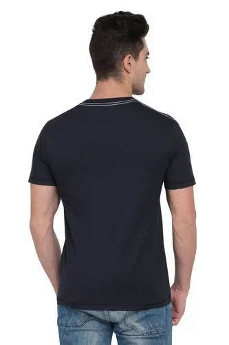 Round Half Sleeve Mens Black Cotton Plain T Shirts Size S Xxl At Rs