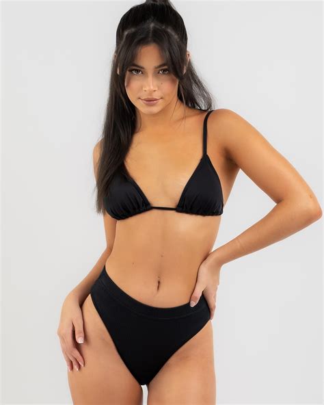 Shop Roxy Rib Roxy Love The Shorey Bikini Bottom In Anthracite Fast