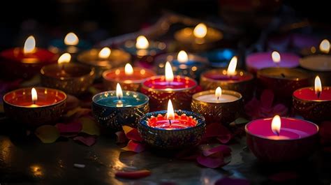 Premium AI Image | Diwali candles