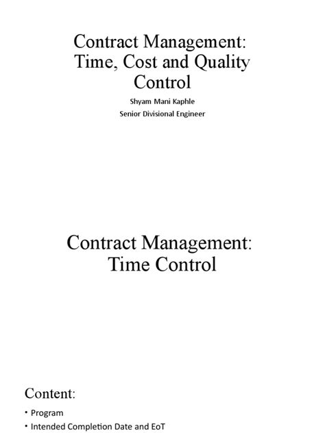 Contract Management A Comprehensive Guide To Effectively Controlling