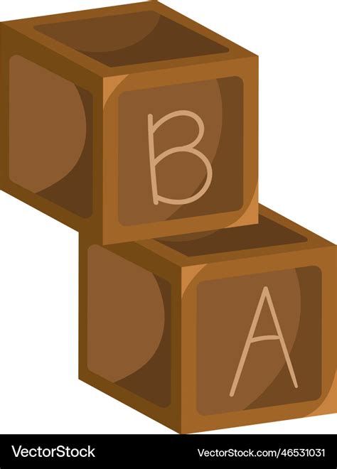 Alphabet blocks wooden toys Royalty Free Vector Image