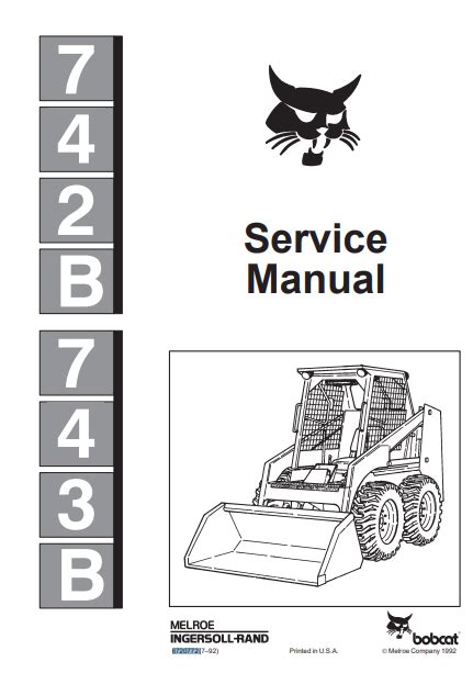 Bobcat 742b Bobcat 743b Skid Steer Service Repair Manual Pdf Manual