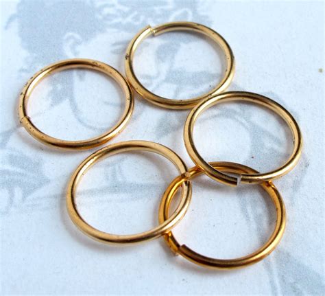 HUGE Vintage Raw Brass Round Jump Rings Brooklyn Charm