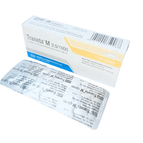 Traneta M 1000 2 5mg 1000mg Tablet Arogga Online Pharmacy