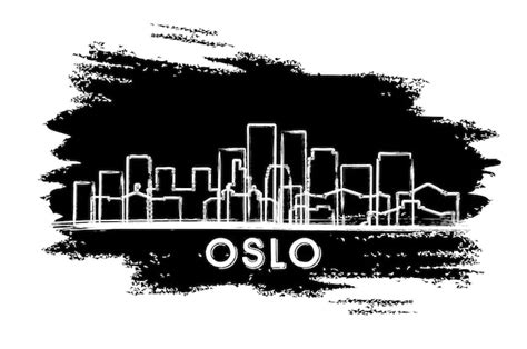 Premium Vector Oslo Norway City Skyline Silhouette Hand Drawn Sketch