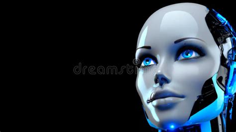 Cyber Girl Humanoid Robot With Artificial Intelligence Digital 3d