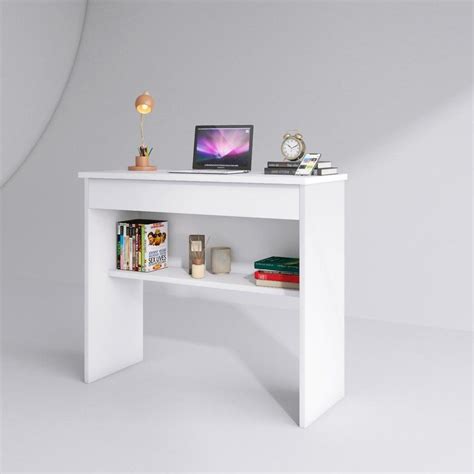 Mesa Para Estudos Home Office Gaveta Branca Ajl Store Mesa De